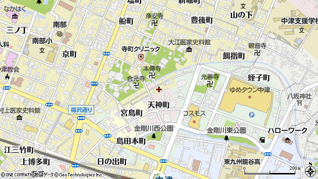 〒871-0039 大分県中津市天神町の地図