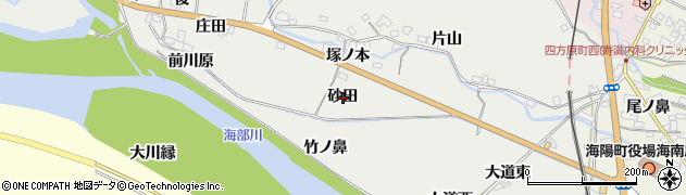 徳島県海陽町（海部郡）多良（砂田）周辺の地図
