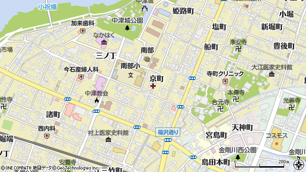 〒871-0054 大分県中津市京町の地図