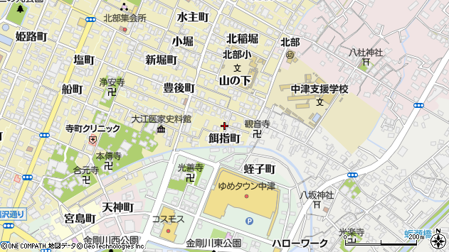 〒871-0064 大分県中津市餌指町の地図