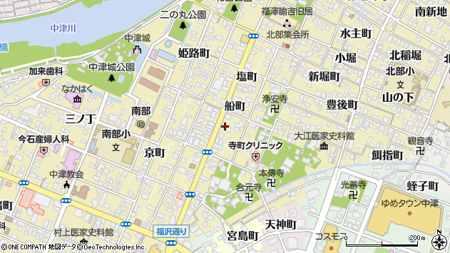 〒871-0072 大分県中津市船町の地図