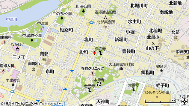 〒871-0074 大分県中津市桜町の地図