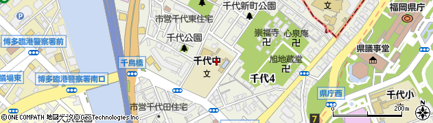 福岡市立千代中学校周辺の地図