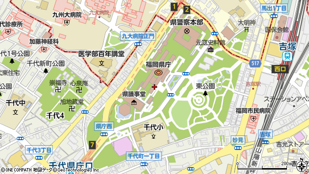 〒812-0045 福岡県福岡市博多区東公園の地図