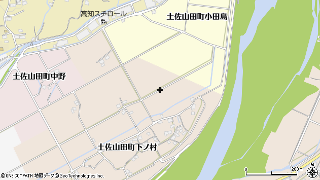 〒782-0015 高知県香美市土佐山田町下ノ村の地図