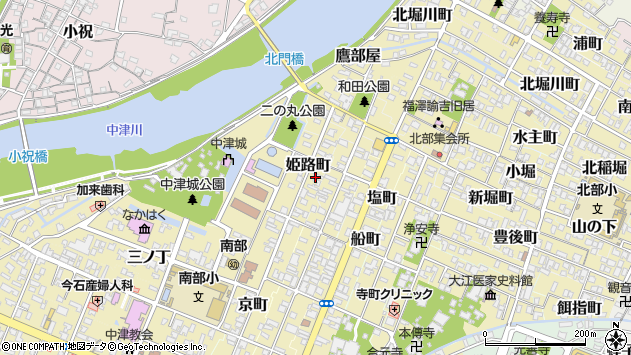 〒871-0077 大分県中津市姫路町の地図