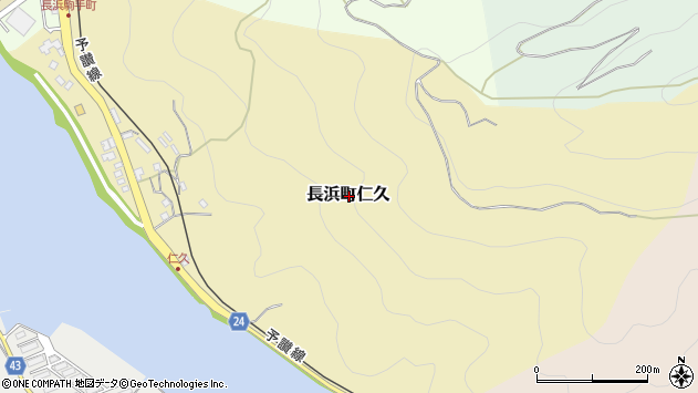 〒799-3403 愛媛県大洲市長浜町仁久甲の地図