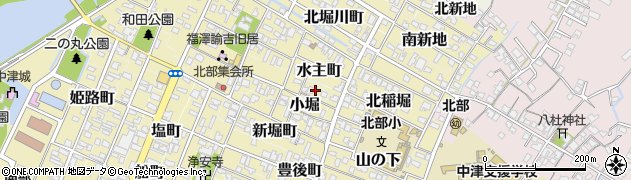 大分県中津市矢場町周辺の地図