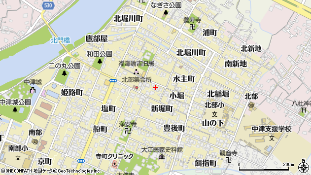 〒871-0085 大分県中津市弓町の地図