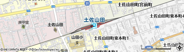 土佐山田駅周辺の地図