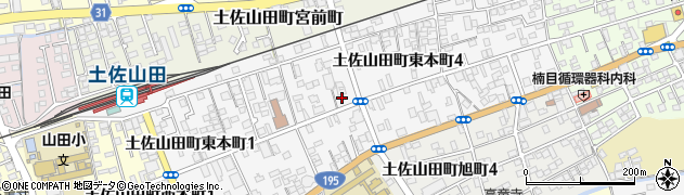 高知県香美市土佐山田町東本町周辺の地図