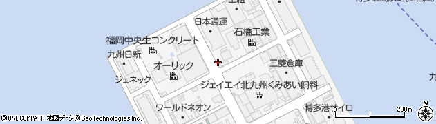 福岡県福岡市中央区那の津5丁目周辺の地図