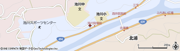 仁淀川町役場池川総合支所　地域振興課・産業振興係周辺の地図