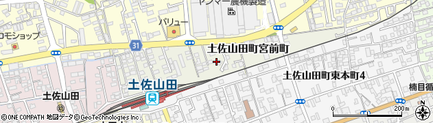 高知県香美市土佐山田町宮前町周辺の地図