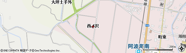 徳島県海陽町（海部郡）四方原（西ノ沢）周辺の地図
