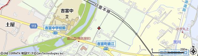 福岡県吉富町（築上郡）直江周辺の地図