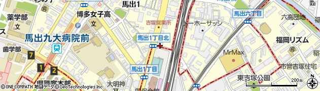 西日本鉄道株式会社　自動車事業本部・吉塚自動車営業所周辺の地図