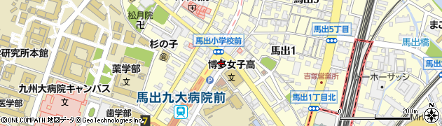 福岡信用金庫馬出支店周辺の地図