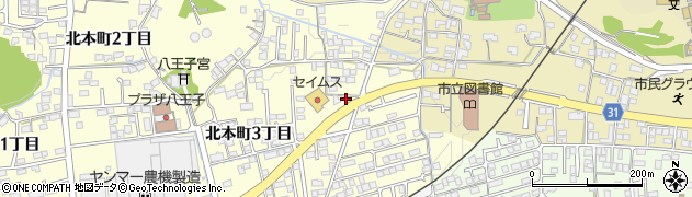 高知県香美市土佐山田町（北本町上１丁目）周辺の地図
