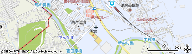 スーパー川食食彩館池尻店周辺の地図