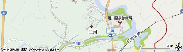 湯川駅前簡易郵便局周辺の地図