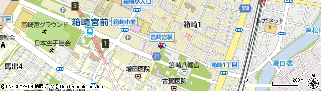 箱崎宮横周辺の地図