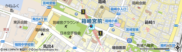 箱崎宮前駅周辺の地図