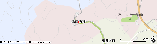 徳島県海陽町（海部郡）四方原（余口西谷）周辺の地図