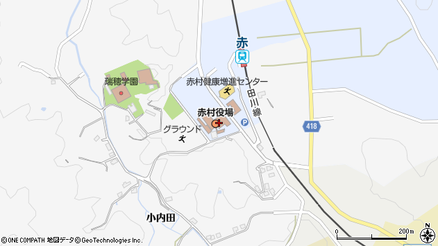 〒824-0400 福岡県田川郡赤村（以下に掲載がない場合）の地図