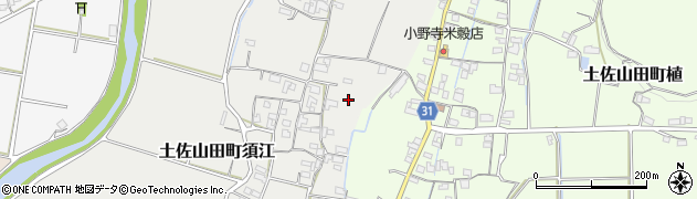 高知県香美市土佐山田町須江周辺の地図