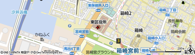 福岡市役所東区役所　総務部・総務課・総務係周辺の地図