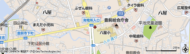 豊前八屋郵便局周辺の地図