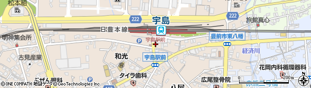 宇島駅前周辺の地図