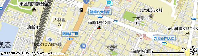 箱崎１号公園周辺の地図