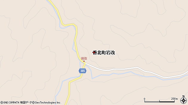〒781-4215 高知県香美市香北町岩改の地図