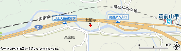 鉄閣寺周辺の地図