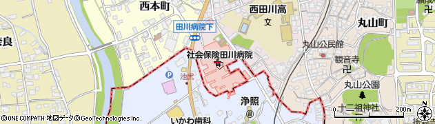 福岡銀行社会保険田川病院 ＡＴＭ周辺の地図