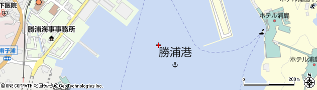 勝浦港周辺の地図