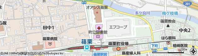 篠栗町役場　クリエイト篠栗図書館周辺の地図