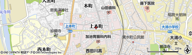 福岡県田川市上本町周辺の地図