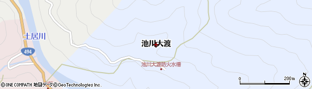 高知県仁淀川町（吾川郡）池川大渡周辺の地図