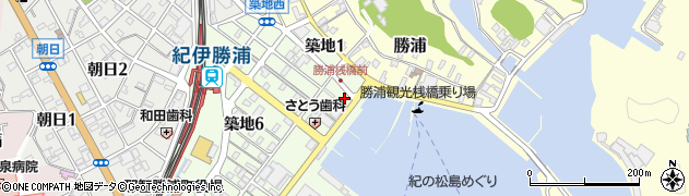 勝浦温泉周辺の地図