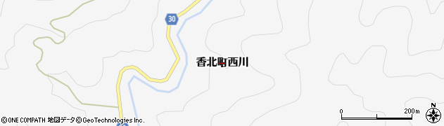 高知県香美市香北町西川周辺の地図