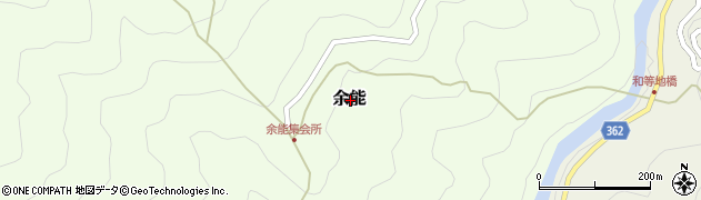 高知県吾川郡仁淀川町余能周辺の地図