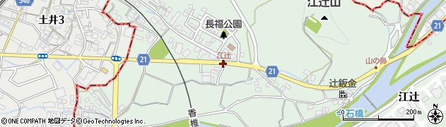 江辻周辺の地図