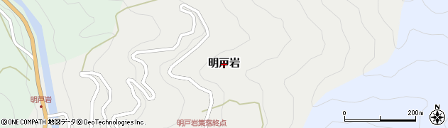 高知県仁淀川町（吾川郡）明戸岩周辺の地図