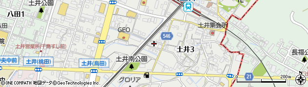 福岡県福岡市東区土井周辺の地図