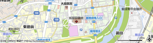 イイヅカコミュニティセンター　飯塚図書館周辺の地図