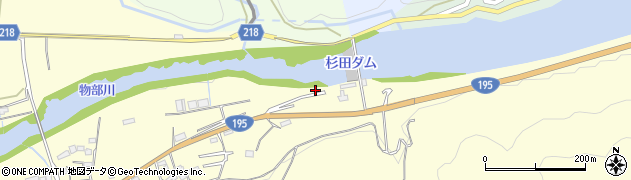 杉田ダム周辺の地図