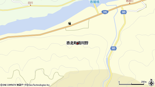 〒781-4217 高知県香美市香北町橋川野の地図